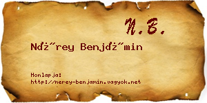 Nérey Benjámin névjegykártya
